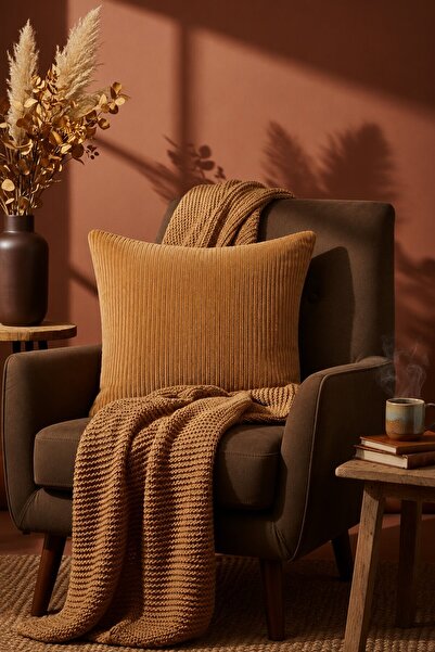 Elart Corduroy Cushion Cover 43X43 cm Yellow