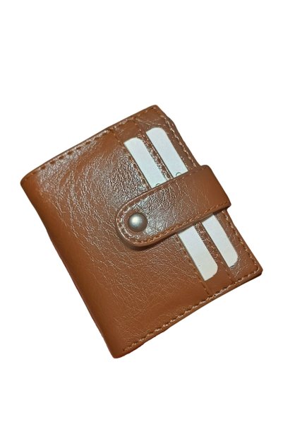 KY Women's Tan Brown Slim Small Model Wallet with 10 Card Holders 1