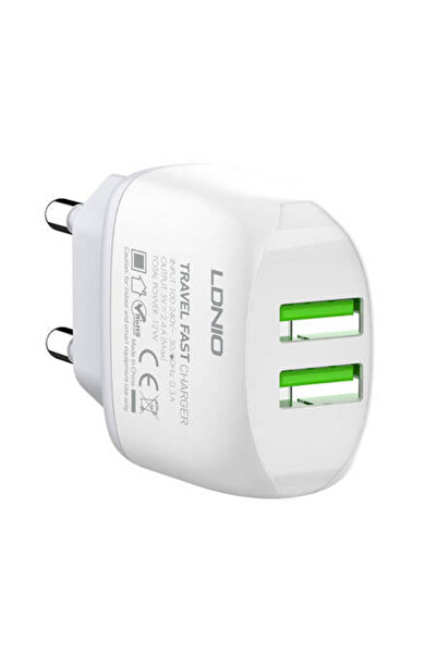 LDNIO Incarcator de perete A2219, 2x USB, 2.4A (alb)