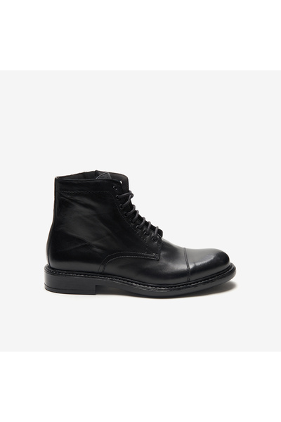 EXTON Men's Boots 9824 Soft Lace-Up Boot with Side Zip