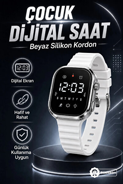 İlkbenaldim Children's and Teenagers' Digital Wristwatch with Silicone Strap ...