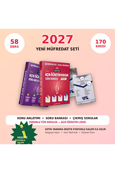 hedef uzem AÖL Sınav Seti 2027 – Konu Anlatımlı + Soru Bankalı + Çıkmış Sorul...