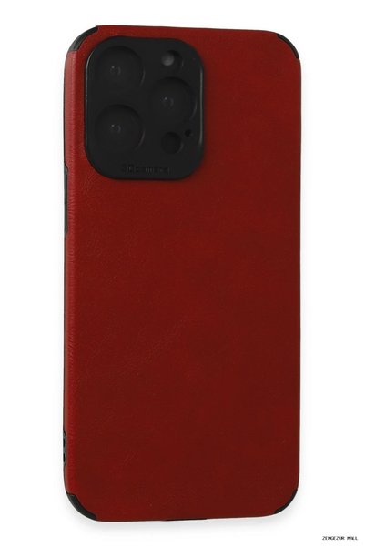 New Face Zngzrmll iPhone 15 Pro Case Loop Leather Silicone (175109) - Red