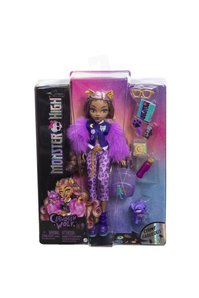 mattel MONSTER HIGH PAPUSA CLAWDEEN WOLF SI CATELUL CRESCENT