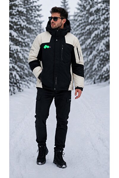Genel Markalar Fashion Erkek Termal Kar Montu -30C Kadar Koruma Sağlar Su Geç...