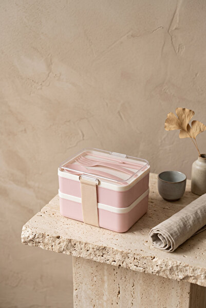 Kitchen Life 2 Katlı Sızdırmaz Kaşık Çatallı Lunch Box Beslenme Kabı Saklama ...