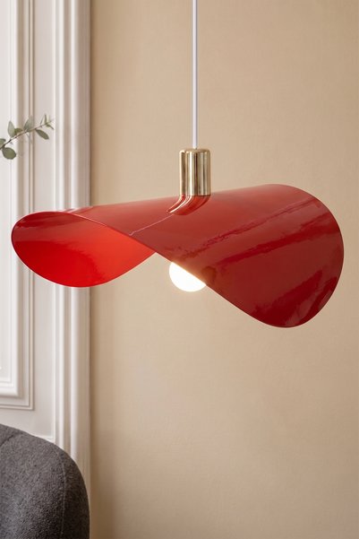 Marrien Colin Gold Detaylı Turuncu Metal Sarkıt (50 cm) Yemek Masası Üstü Avi...