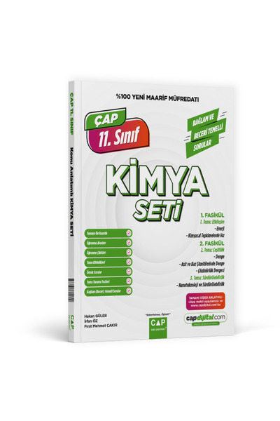 Çap Yayınları 11. Sınıf Kimya Maarif Model Set 2027