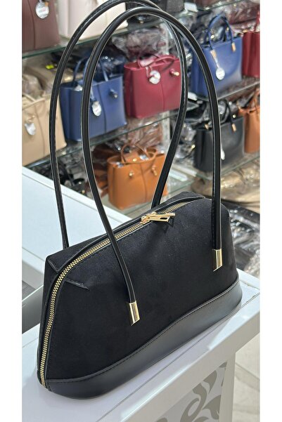 GlowSa Women's Suede Double Zipper Hand and Shoulder Bag