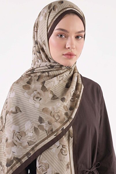 Salih Çelebi Botanik Çizgi Aqua Soft Shawl 4080 - ΧΑΚΙ