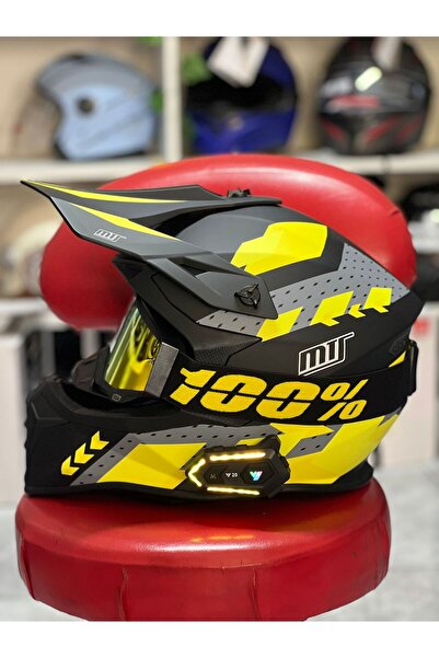 MTS Enduro cross motosiklet kaskı interkomlu