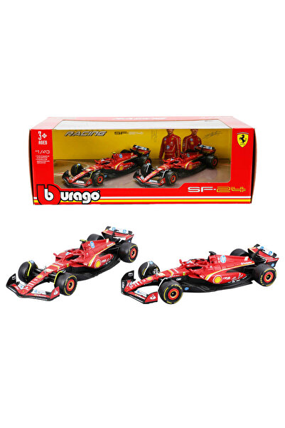 Burago 1:43 Ferrari SF-24 Formula 1 Racing 2’li Model Araba Seti