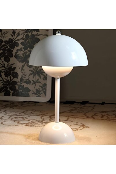 ETRONIK Modern Cordless Table Lamp Rechargeable Mushroom Touch Lamp Dimmable ...