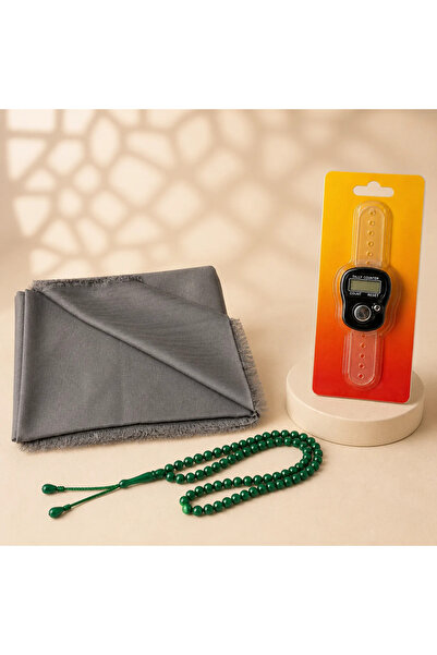 İlkbenaldim 3-Piece Women's Hajj and Umrah Gift Set – Flared Scarf, Prayer Be...
