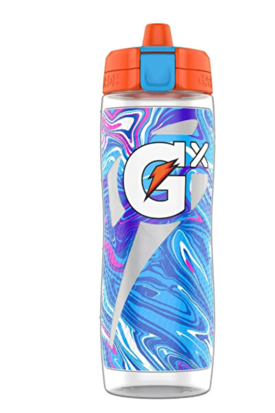 GATORADE Gx Glitched Frost Water Bottle, Hydration System, 30 oz with Leak-Pr...