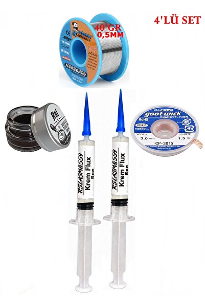 Lehimleme Seti 40 g 0,5 mm Lehim Teli CP-3015 Lehim Fitili Flux Lehim Toplama Set TK18