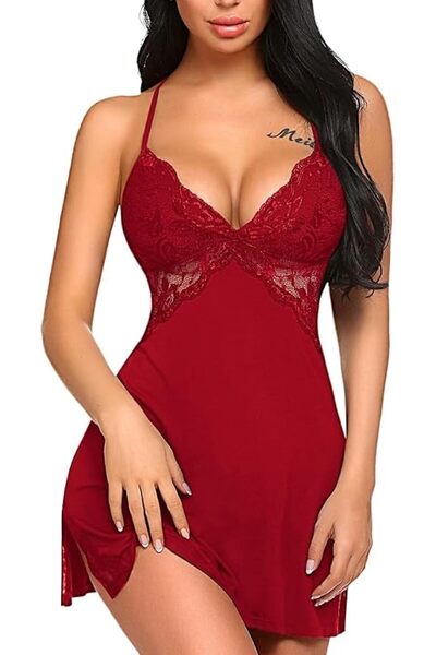 Accessorize Kingdom Lingerie Babydoll for Women Polyester Blend Floral Patter...
