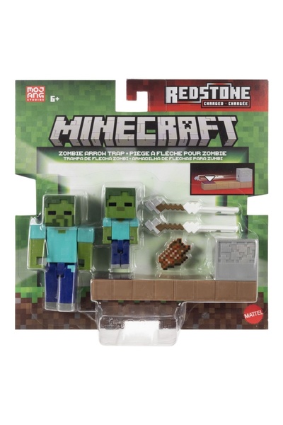 mattel MINECRAFT REDSTONE CHARGED SET CAPCANA CU SAGETI PENTRU ZOMBI FIGURINA...