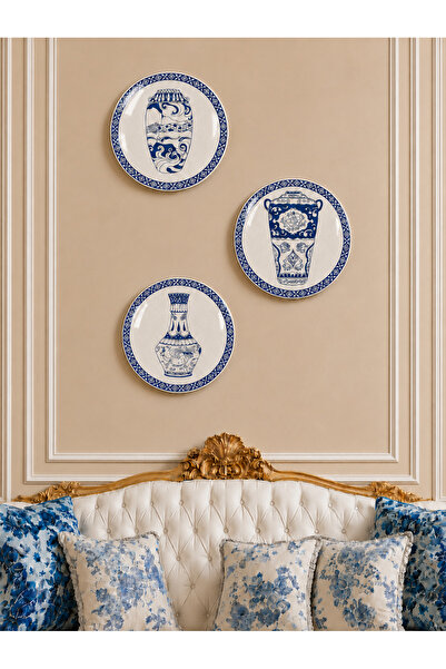 ferayhome Tablo - Accesoriu de perete Tablo din ceramică Blue Blanck Cubes - ...