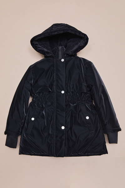 Fulla Moda Drawstring Hooded Girls' Coat