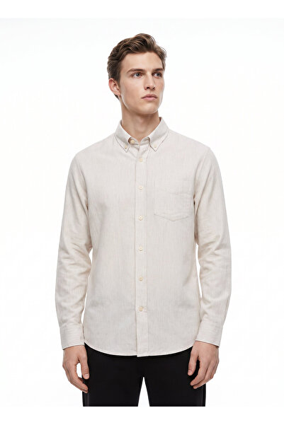 Dockers Ekru Erkek Regular Fit Gömlek D2620159614_Diagonal Gömlek