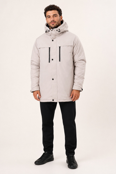 Maison Rae Men's Stone Color, Fleece Lined, Hooded, Water and Wind Resistant,...