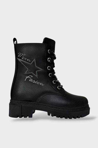 Jagulep Girls' Boots with Fur Inside and Zipper Black - Smoked