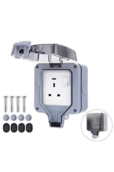 GENERAL Weatherproof Outdoor Socket, 13Amp Dual Wall Power Outlet with Ip66 R...
