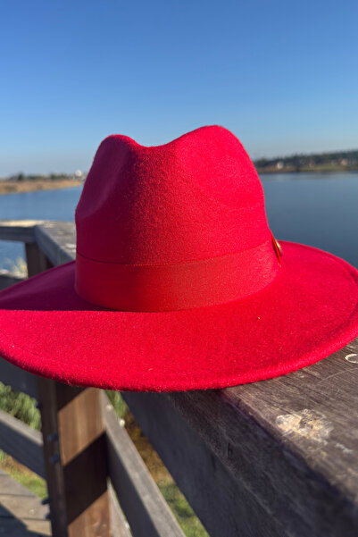 Mollycrush Women's Winter Fedora Hat Red Color |   Vintage Felt Fedora Accessory