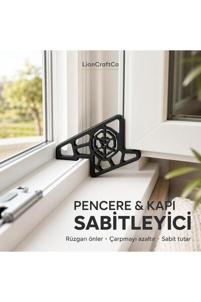 Özel Tasarım Pencere- Kapı Sabitleyici Stoper/ Rüzgar Önleyici Çarpmayı Engelleyici Cam Tutucu /Siyah