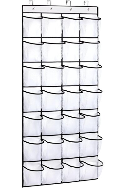 GENERAL Regilogo Hanging Shoe Organizer, 28-Pocket Design, White, Non-Woven a...