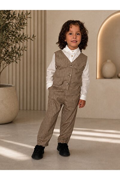 favorimkids Premium Classic Vest Boys' 3-Piece Set – Shirt, Vest & Trousers