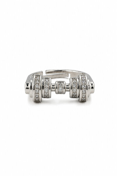Jack Ferrero Stylish Design Zircon Stone Gray Color Adjustable Steel Ring