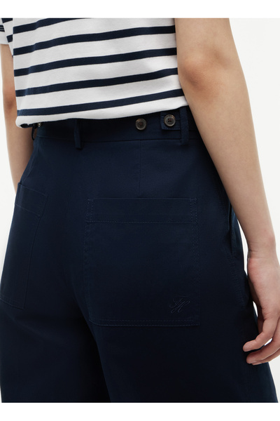 Tommy Hilfiger Lacivert Kadın Bol Paça Pantolon WW0WW50135C1G
