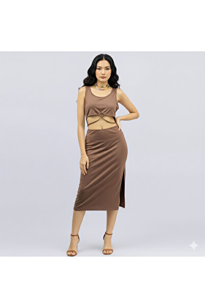 dorbe Women's Khaki Two-Piece Dress Set