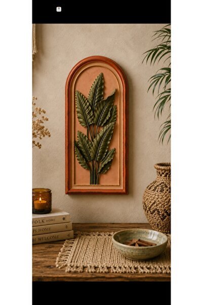 Eski Mahzen Design Bohem & Vintage 3 Boyutlu Yapraklı Duvar Panosu/ Duvar Dek...