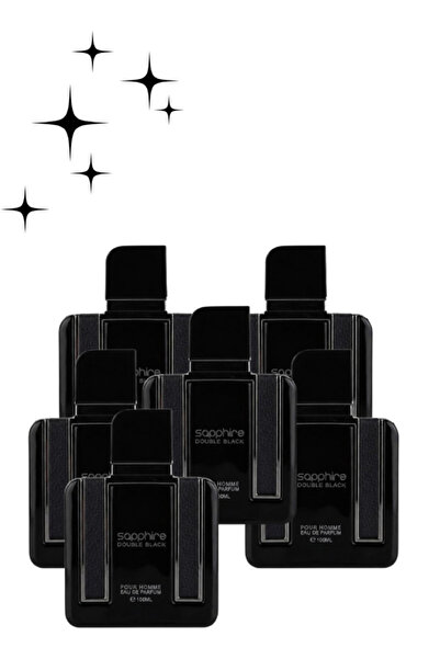 Faan 6 Pieces Sapphire Double Black Pour Homme Perfume 100ML