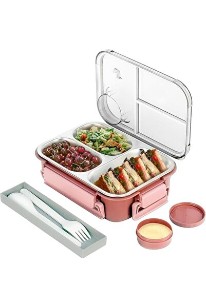 GENERAL 3-Compartment Stainless Steel Bento Box for Kids & Adults