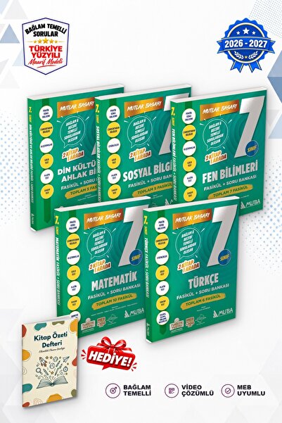 Muba Yayınları 7. sınıf Türkçe Matematik Fen Sosyal Din Bağlam Temelli Fasikü...