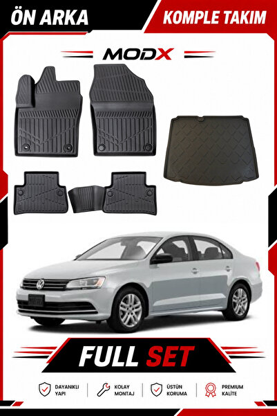 MODxAUTO Volkswagen Jetta 2015 Model Comfortline 5D Havuzlu Paspas + 3D Bagaj...