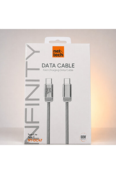 Nettech Net-Tech 60W Type-C to Type-C Hızlı Şarj ve Data Kablosu NT-DC47