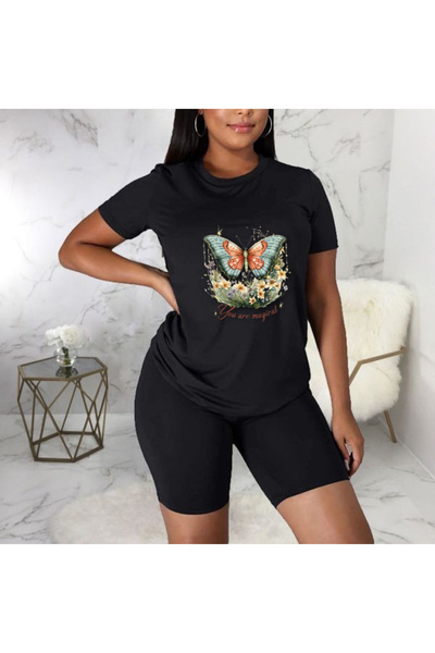 dorbe Women's Floral T-Shirt & Shorts Set