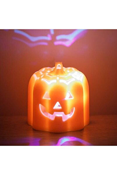 Jumbo Dovleac portocaliu zâmbitor cu lumină LED de Halloween Ø5 x 4.5 cm