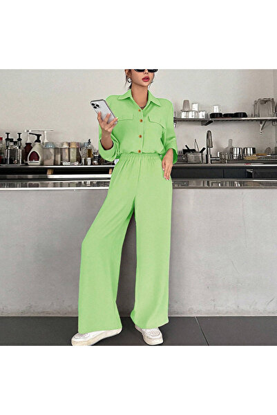dorbe Women's Lime Green Shirt & Pants Set