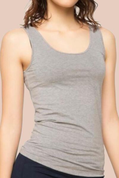 Zulu Ticaret Pack of 2 Ribbed Wide Strap Women's Undershirt