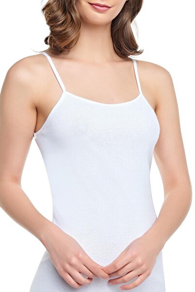 Zulu Ticaret Pack of 8 Seher Women's Undershirt with Ribbed Rope Straps