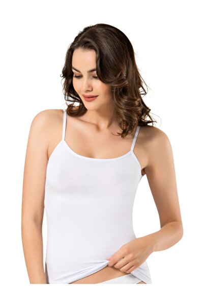 Zulu Ticaret Tutku-Namaldi 6 Pieces White Color Ip Strap Tank Top