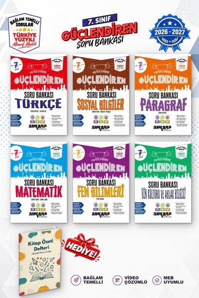 Ankara Yayıncılık 7.Sınıf Matematik Türkçe Fen Bil. Paragraf Sosyal Bil. Din ...
