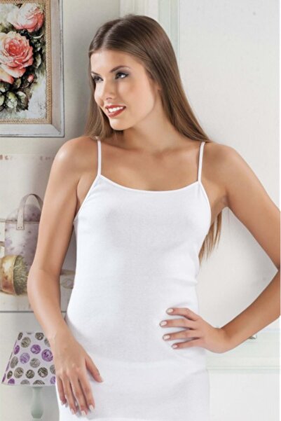 Zulu Ticaret Tutku-Women's White 2-Pack String Strap Undershirt