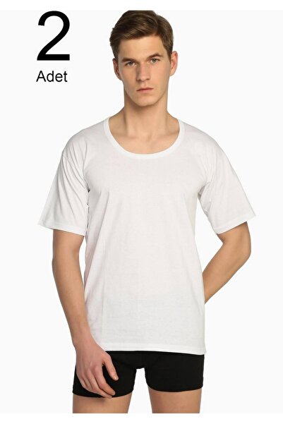 Zulu Ticaret Tutku-Men's White 2-Pack Crew Neck Undershirt Elf568Tccm2 New Se...